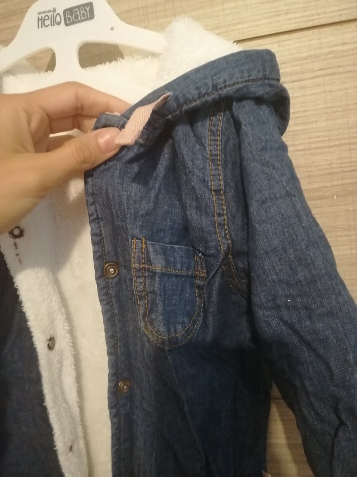 Düğmeli Mavi Bebek Kız Tulumu - Görsel 2