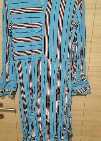 32 Beden Çizgili elbise