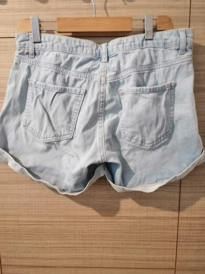 Kadın Açık Mavi Mini Denim Şort - Görsel 4