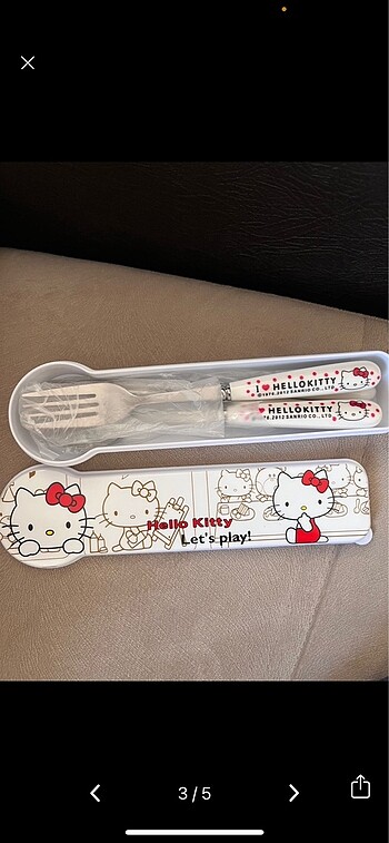 Beden hello kitty kutulu servis kaşık çatal chopstick set