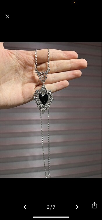 American Vintage gotik vintage y2k siyah kalp kolye