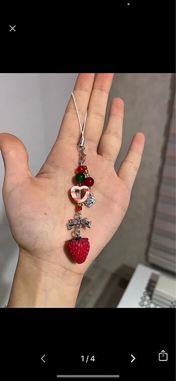 çilekli y2k telefon çanta lolita charm anahtarlık