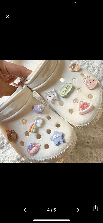 universal Beden pembe Renk kawaii crocs terlik süsü 10 adet set