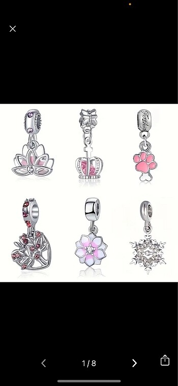 gümüş kaplama pandora charm modelleri
