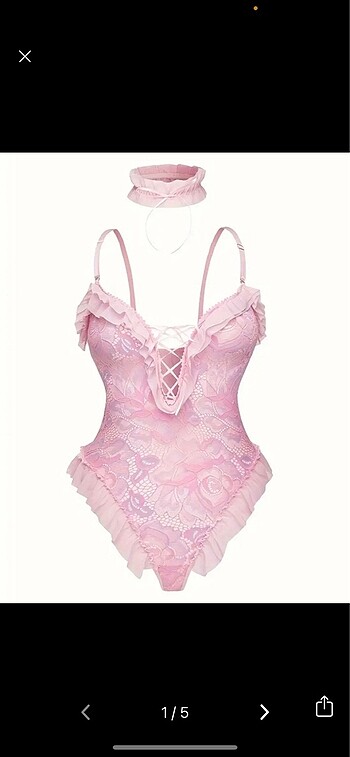 lolita dantelli süslemeli bodysuit