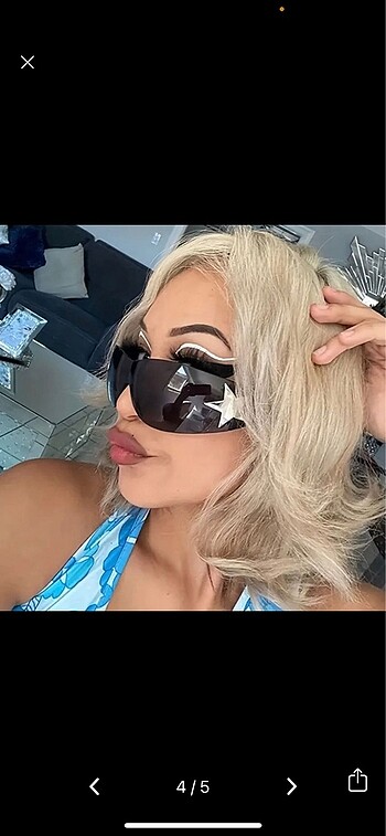 Beden siyah Renk y2k cyber punk yıldızlı lolita gözlük
