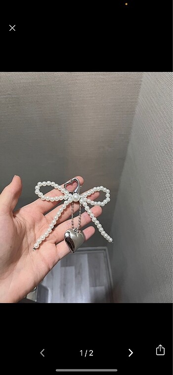 incili kurdeleli coquette charm anahtarlık
