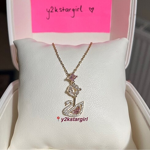 Beden altın Renk swarovski altın kaplama swan kuğu kolye