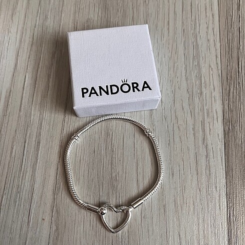 Beden gri Renk pandora moments kalp klipsli bileklik