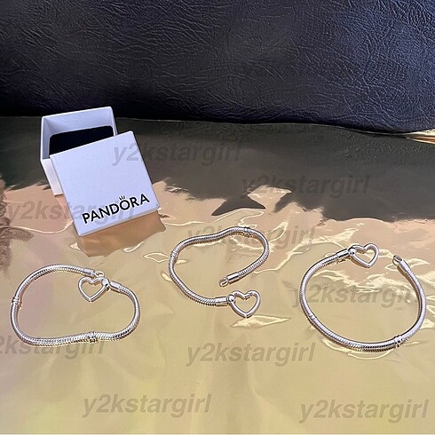 Beden beyaz Renk pandora kalp klipsli bileklik