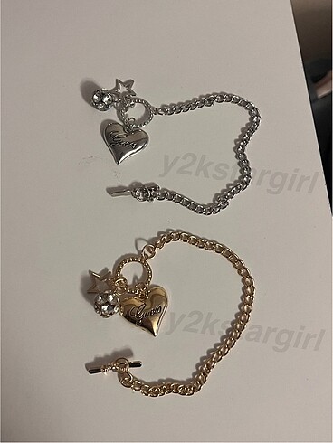 guess charm vintage y2k zincir bileklik