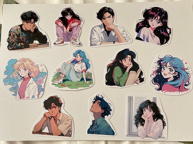 Anime 80s Style Sticker Seti