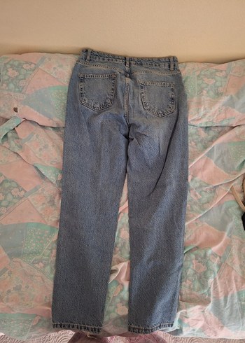 Kadın Mavi Bol Kesim Denim Jean yırtık - Görsel 4