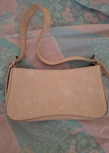 Bej Süet Kadın Omuz Çantası - Görsel 2