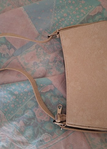 Bej Süet Kadın Omuz Çantası - Görsel 4