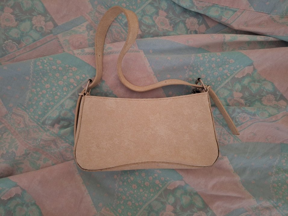 Bej Süet Kadın Omuz Çantası - Görsel 2