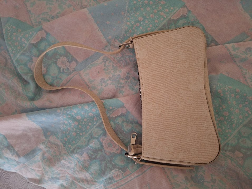 Bej Süet Kadın Omuz Çantası - Görsel 4