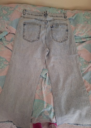 buz mavisi  Yırtık Detaylı Salaş Kadın Kot Pantolon - Görsel 4