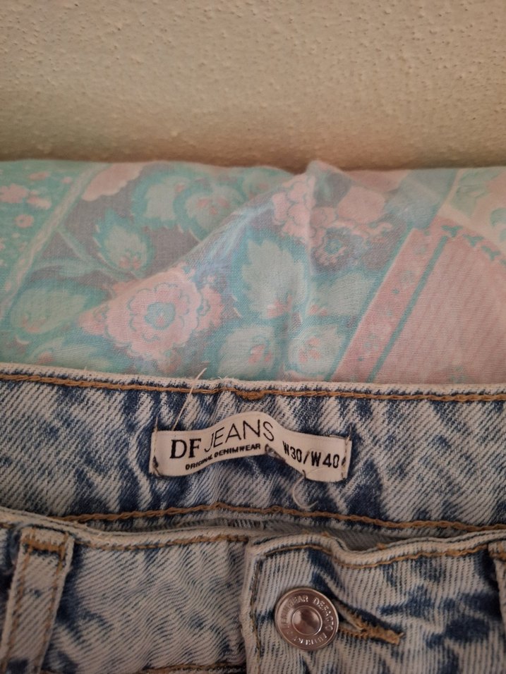 buz mavisi  Yırtık Detaylı Salaş Kadın Kot Pantolon - Görsel 3