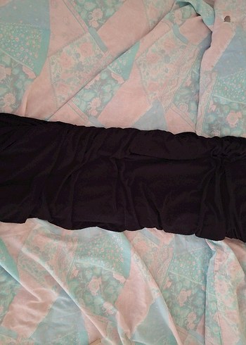 Siyah darpeli ip askılı vücuda yapışan elbise - Görsel 2