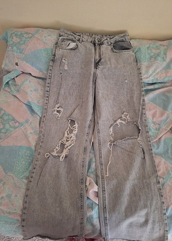 Gri Kadın Rahat Kesim midi Jean - Görsel 2