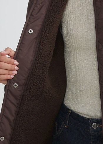 Düğmeli Kahverengi Kadın Ceket - Görsel 3