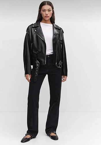 xs Beden Mango Oversize Deri Ceket