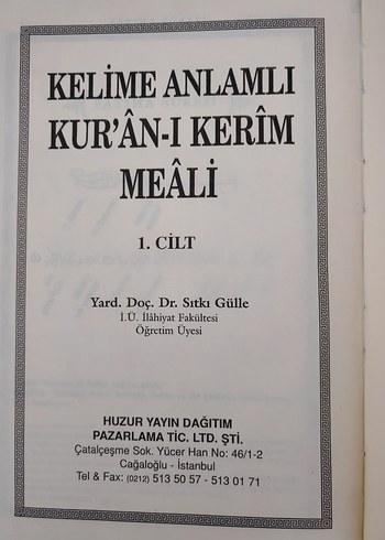 KELİME ANLAMLI KUR'AN-I KERİM MEALİ - SITKI GÜLLE 3 CİLD - Görsel 7