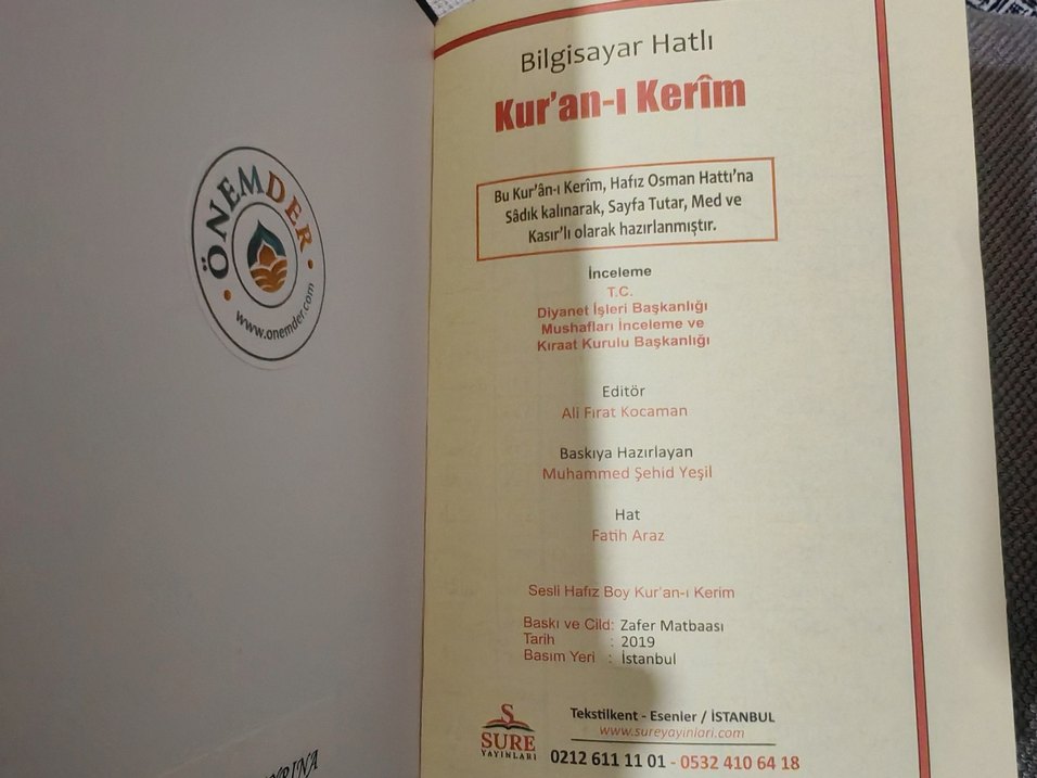 KABE DESEN KUR'AN-I KERİM ÇANTA BOY - SIFIR - Görsel 4