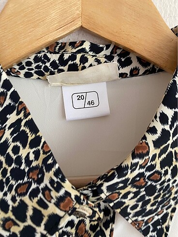 xxl Beden Vintage leopar detaylı gömlek