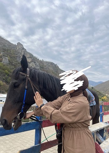 kahverengi belden büzgülü tunik. - Görsel 2