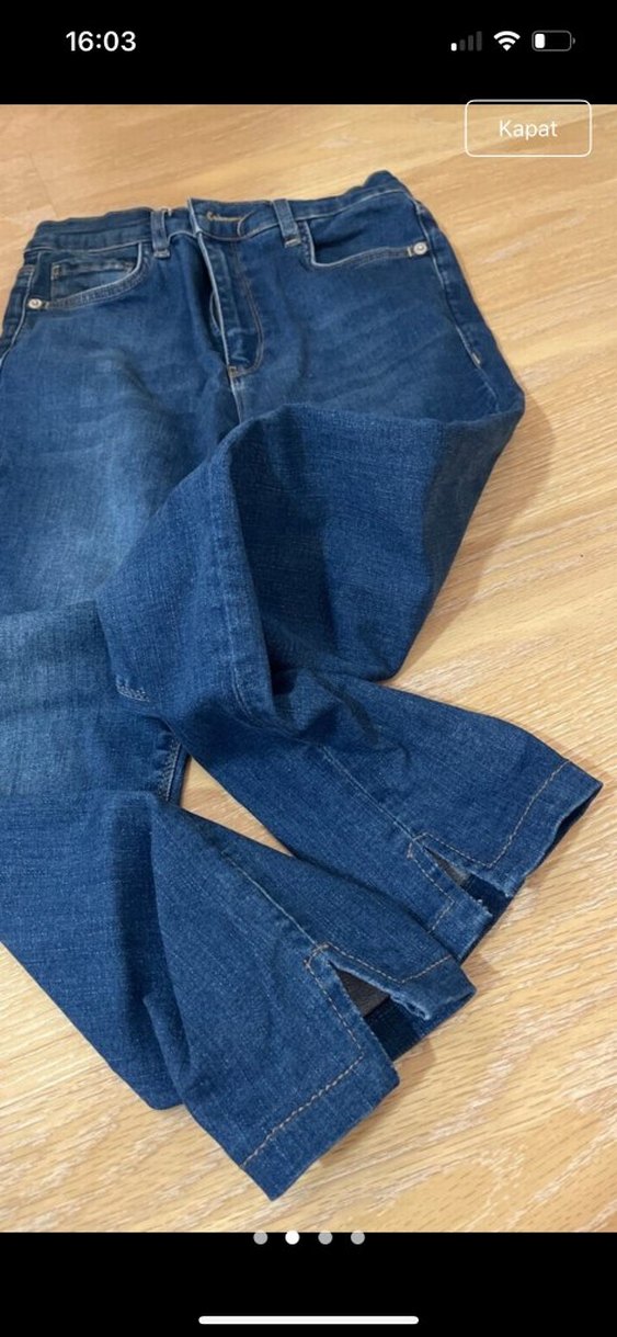 Kadın Lacivert Normal Boy Denim Pantolon - Görsel 3