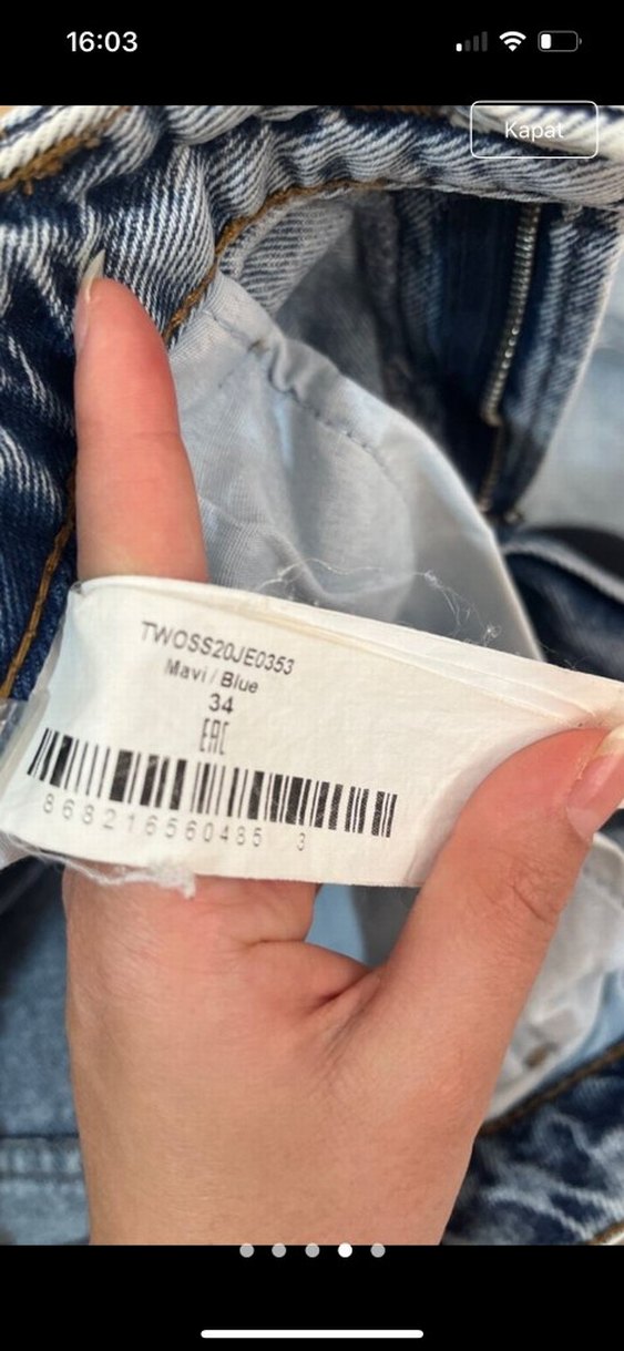 Gri Yırtıklı Midi Kot Pantolon - Görsel 4