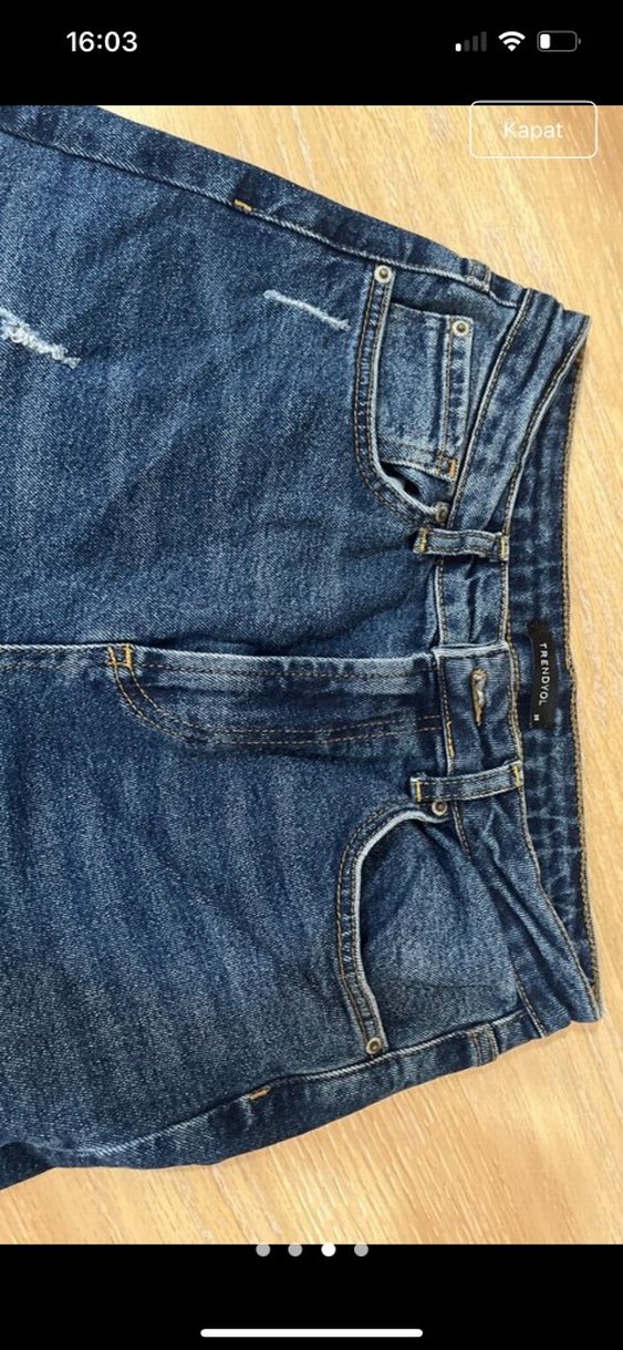 Diz Altı Mavi Kadın Denim Pantolon - Görsel 3