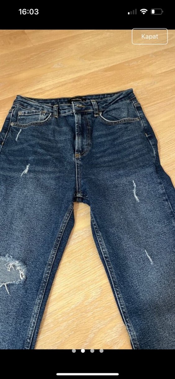 Diz Altı Mavi Kadın Denim Pantolon - Görsel 2