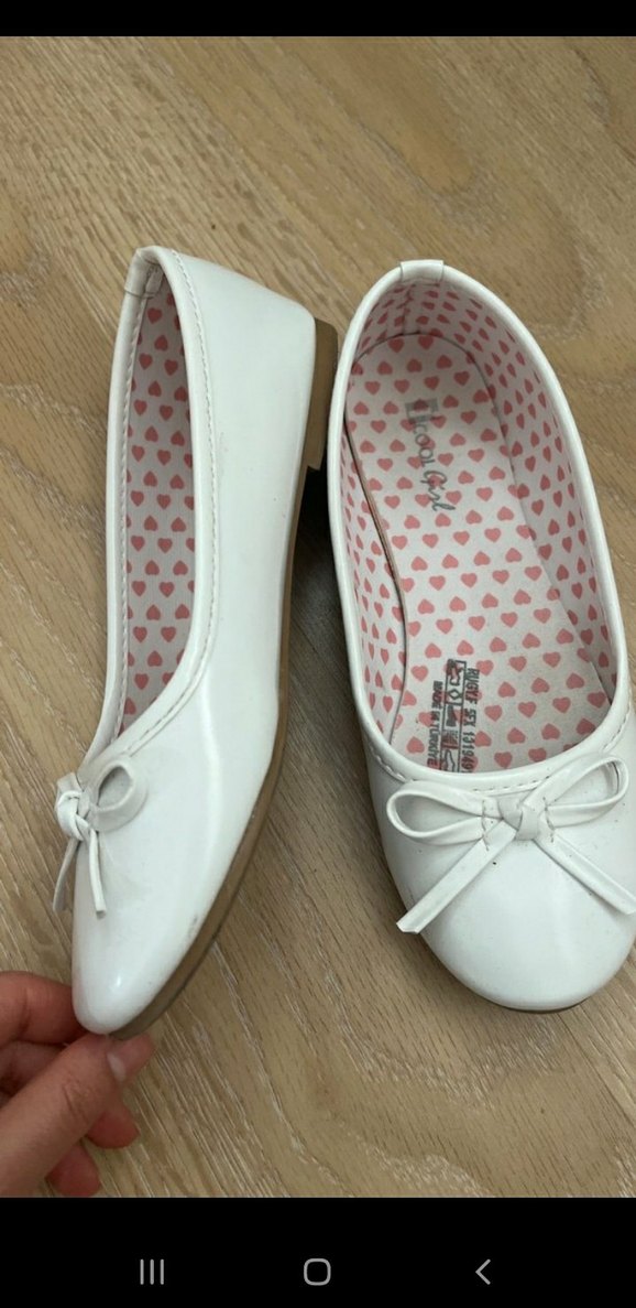 Beyaz Fiyonklu Kız Babet Ayakkabı - Görsel 2