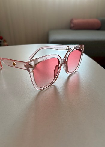 Pembe Transparan Kadın Güneş Gözlüğü - Görsel 3