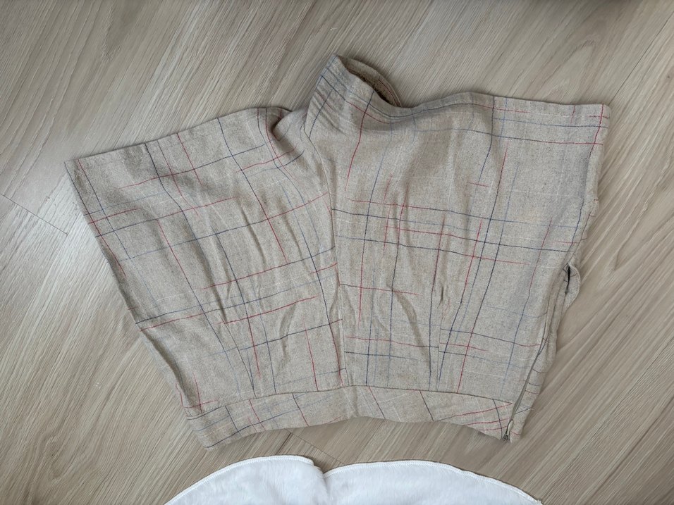 Bej Keten Mini Kadın Şort - Görsel 3