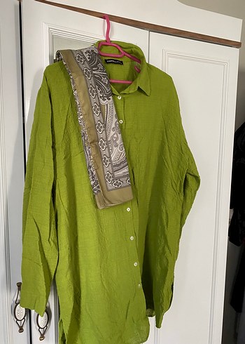 Bohem Uzun Kesim Kadın Keten Gömlek - Görsel 2