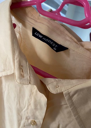 Bej Midi Keten Gömlek, Düğmeli, Salaş Kesim - Görsel 3