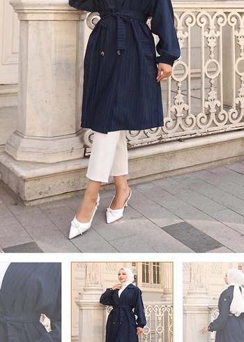 Beyaz Parlak Kadın Trençkot - Görsel 3