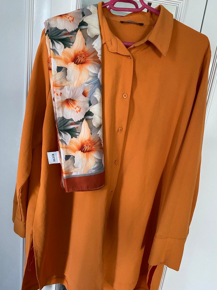 Tesettür ayrobin gömlek - Görsel 2