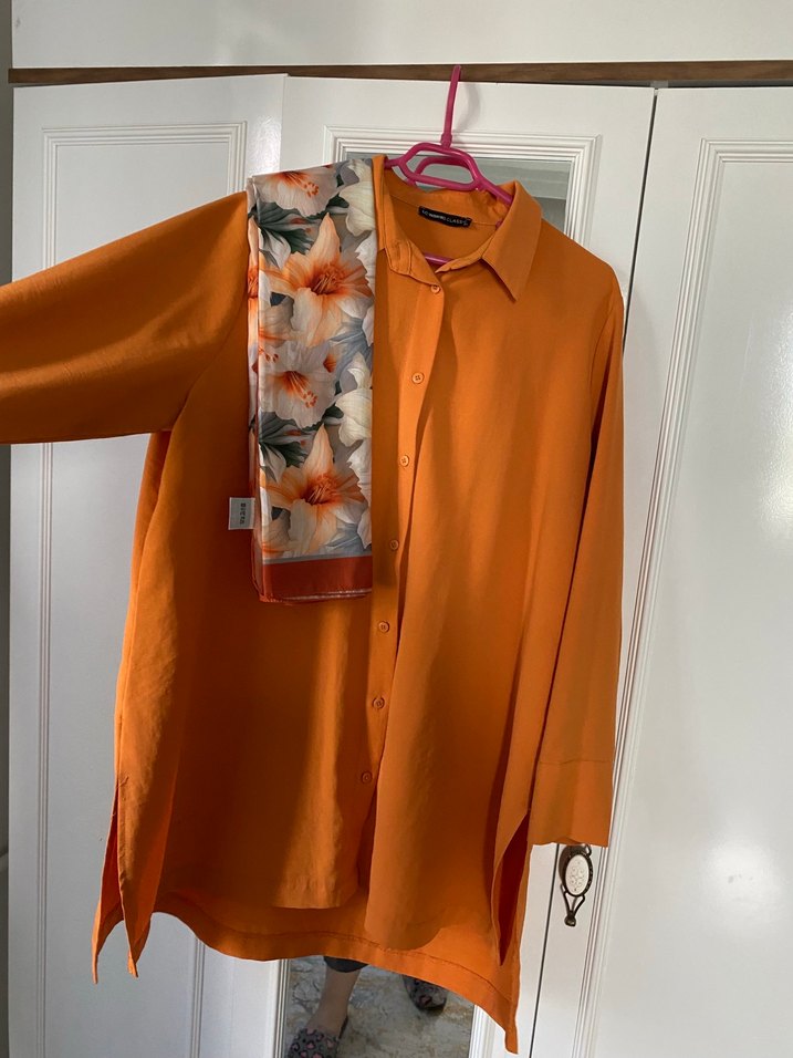 Tesettür ayrobin gömlek - Görsel 3