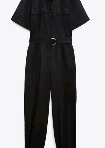 xs Beden siyah Renk Zara Siyah Kemerli Kadın Tulum
