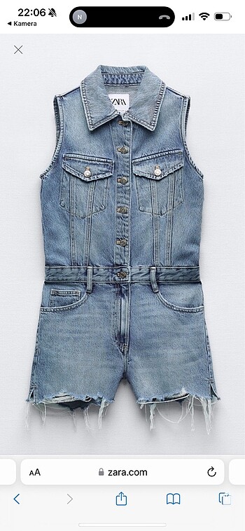 xs Beden mavi Renk Zara denim kot tulum