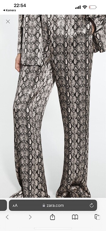 Zara desenli saten pantolon