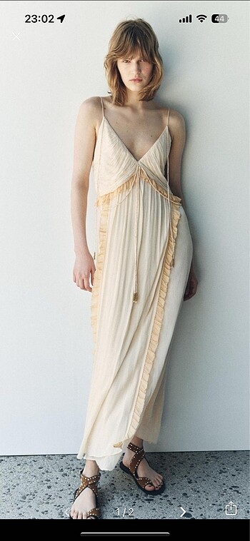 Zara ZW collection uzun elbise