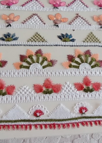 El İşi Nakışlı Çeşitli Dantel Şeritler - Görsel 9