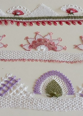 El İşi Nakışlı Çeşitli Dantel Şeritler - Görsel 6