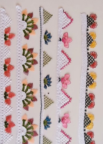 El İşi Nakışlı Çeşitli Dantel Şeritler - Görsel 7